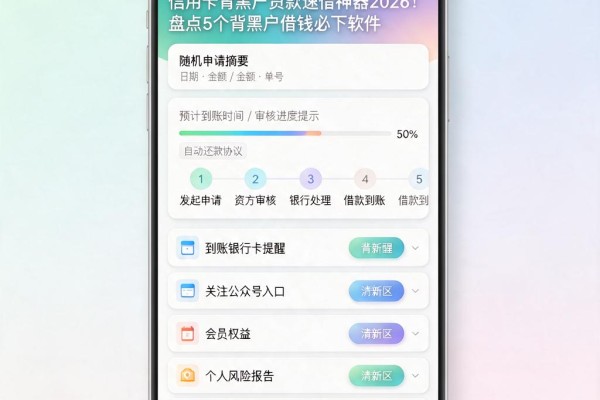 信用卡背黑户贷款速借神器2026！盘点5个背黑户借钱必下软件