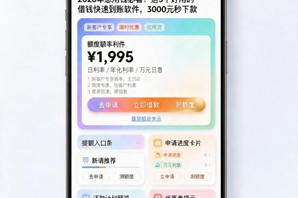 2026年急用钱必看！这5个好用的借钱快速到账软件，3000元秒下款