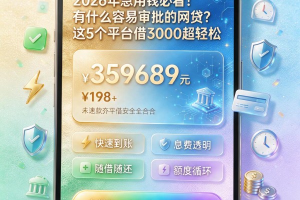 2026年急用钱必看！有什么容易审批的网贷？这5个平台借3000超轻松