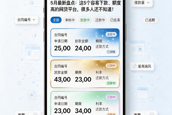 5月最新盘点：这5个容易下款、额度高的网贷平台，很多人还不知道！