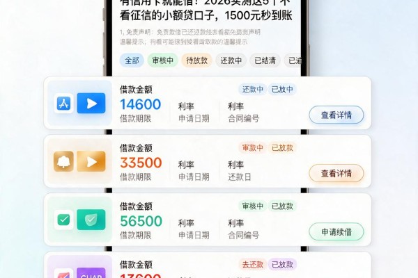 有信用卡就能借！2026实测这5个不看征信的小额贷口子，1500元秒到账