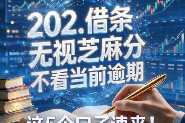 网黑借条无视芝麻分、不看当前逾期，这5个口子速来！