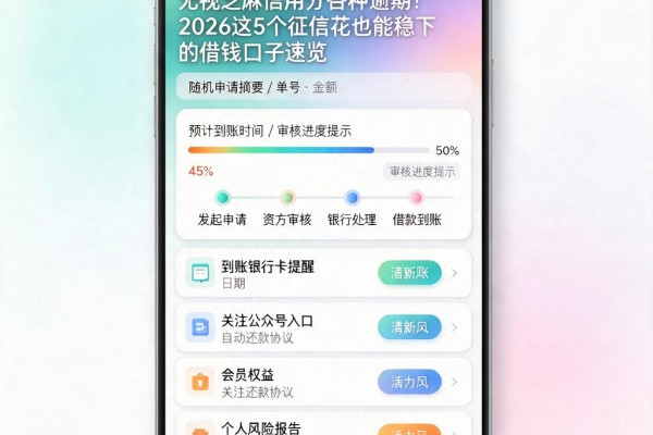 无视芝麻信用分各种逾期!2026这5个征信花也能稳下的借钱口子速览