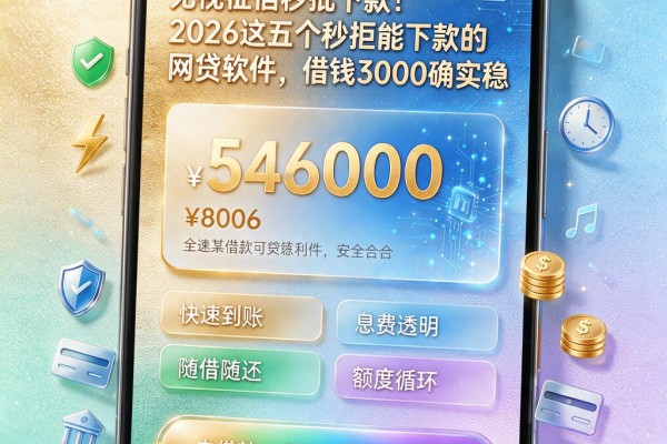 无视征信秒批下款!2026这五个秒拒能下款的网贷软件,借钱3000确实稳