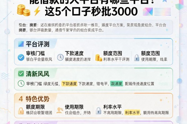 2026年急用钱必看!能借款的大平台有哪些平台?这5个口子秒批3000