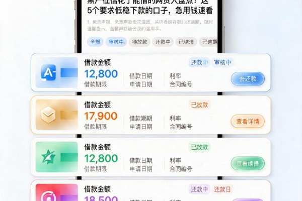 黑户征信花了能借的网贷大盘点!这5个要求低稳下款的口子,急用钱速看