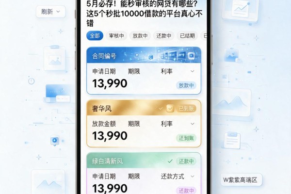 5月必存!能秒审核的网贷有哪些?这5个秒批10000借款的平台真心不错
