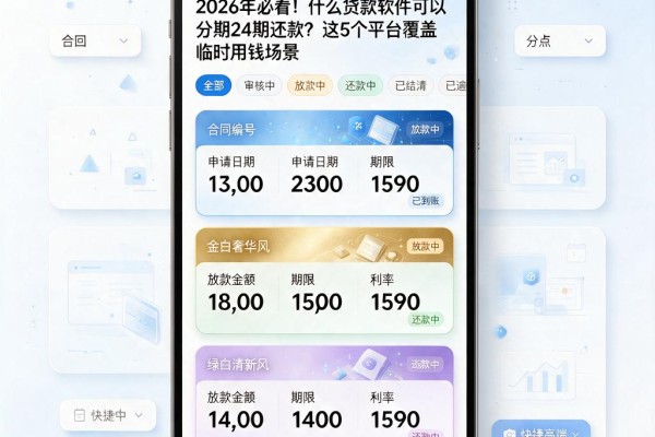 2026年必看!什么贷款软件可以分期24期还款?这5个平台覆盖临时用钱场景