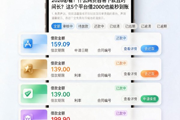 2026必看!什么网贷容易下款且时间长?这5个平台借2000也能秒到账