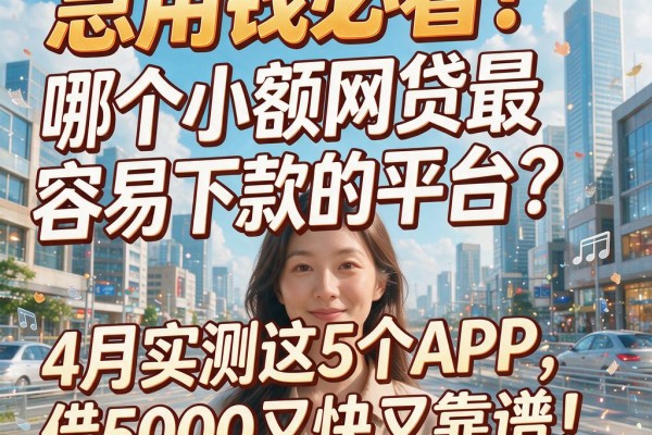 急用钱必看!哪个小额网贷最容易下款的平台?4月实测这5个APP,借5000又快又靠谱!
