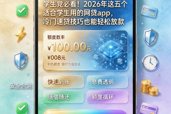 学生党必看!2026年这五个适合学生用的网贷App,冷门速贷技巧也能轻松放款