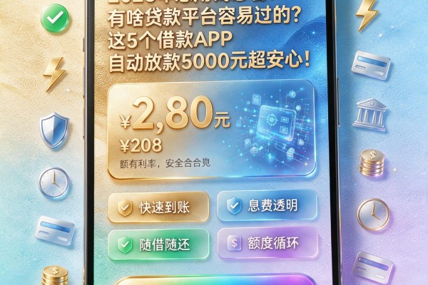 2026年急用钱必看!有啥贷款平台容易过的?这5个借款APP自动放款5000元超安心