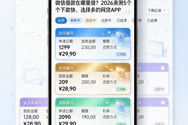 微信借款在哪里借？2026亲测5个下款快、选择多的网贷APP