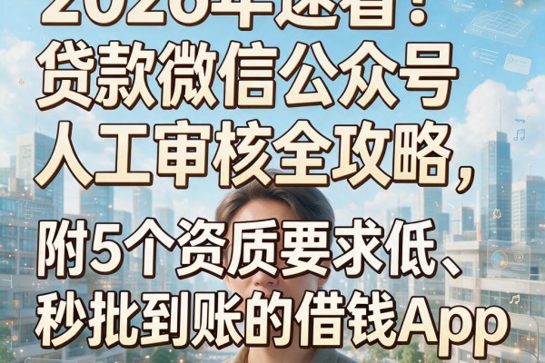 2026年速看！贷款微信公众号人工审核全攻略，附5个资质要求低、秒批到账的借钱App