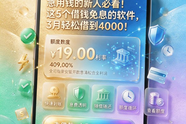 急用钱的新人必看!这5个借钱免息的软件,3月轻松借到4000