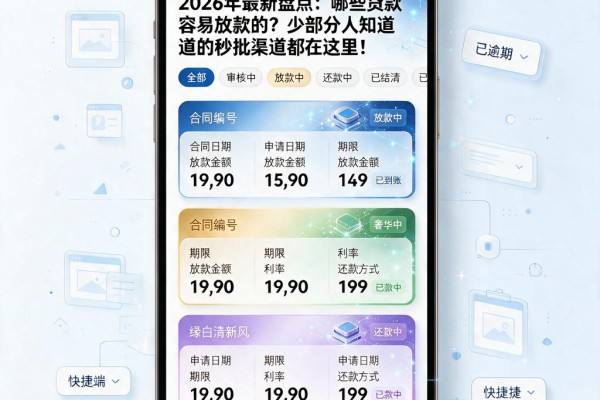 2026年最新盘点：哪些贷款容易放款的？少部分人知道的秒批渠道都在这里！