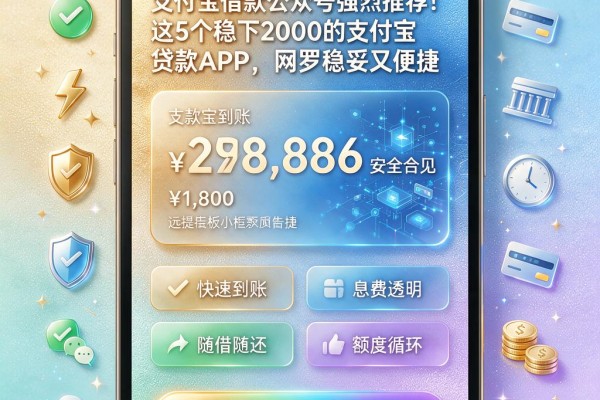 支付宝借款公众号强烈推荐!这5个稳下2000的支付宝贷款APP,网罗稳妥又便捷