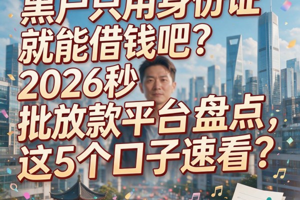 黑户只用身份证就能借钱吧?2026秒批放款平台盘点,这5个口子速看