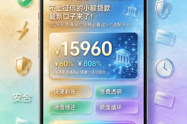 征信黑、征信不好、征信烂?不上征信的小额贷款最新口子来了!2026年普通用户周转必看这5个适配平台