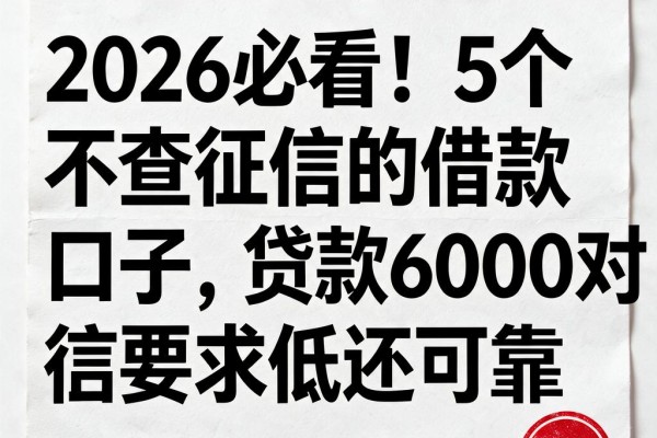 2026必看!5个不查征信的借款口子,贷款6000对征信要求低还可靠