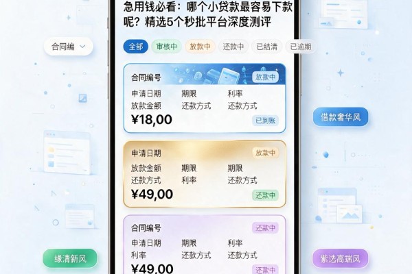 急用钱必看:哪个小贷款最容易下款呢?精选5个秒批平台深度测评