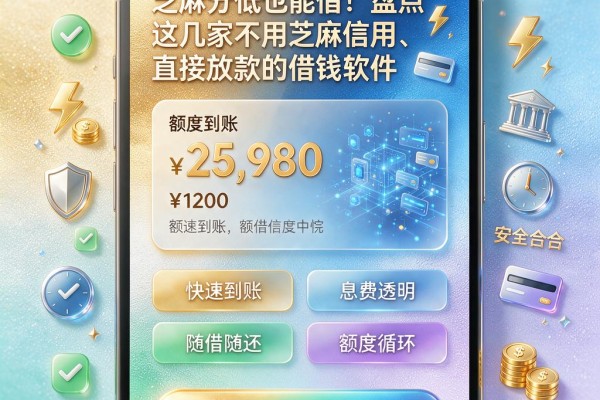 芝麻分低也能借！盘点这几家不用芝麻信用、直接放款的借钱软件