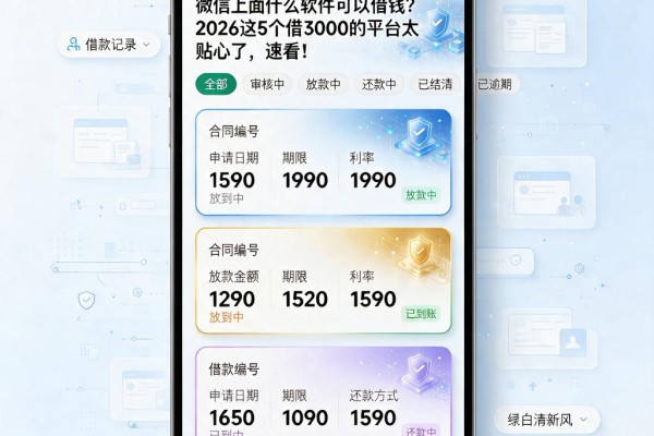 微信上面什么软件可以借钱?2026这5个借3000的平台太贴心了,速看!