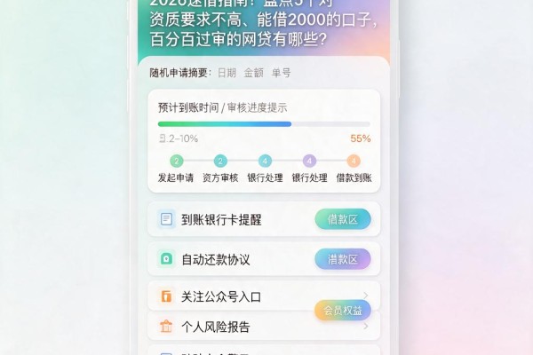 2026速借指南！盘点5个对资质要求不高、能借2000的口子，百分百过审的网贷有哪些？