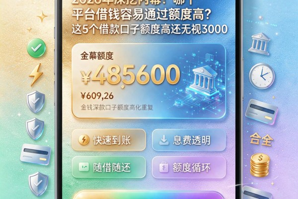 2026年深挖内幕!哪个平台借钱容易通过额度高?这5个借款口子额度高还无视3000
