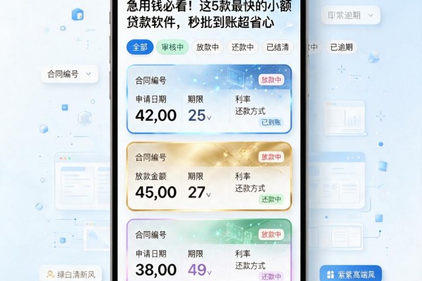 急用钱必看!这5款最快的小额贷款软件,秒批到账超省心