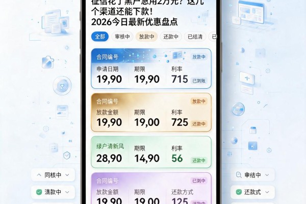 征信花了黑户急用2万元?这几个渠道还能下款!2026今日最新优惠盘点
