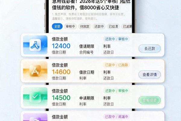 急用钱必看!2026年这5个审核门槛低借钱的软件,借8000省心又快捷