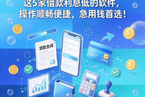 4000元秒到账!这5家借款利息低的软件,操作顺畅便捷,急用钱首选