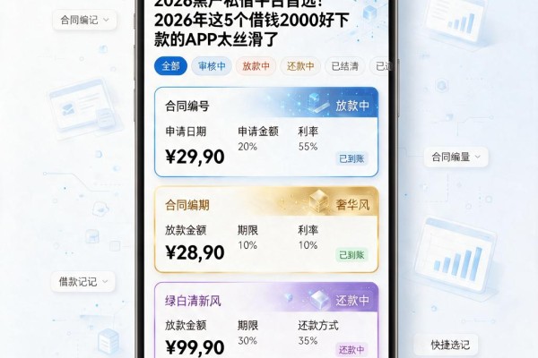2026黑户私借平台首选！2026年这5个借钱2000好下款的APP太丝滑了