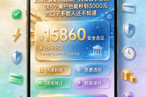 2026最新大额黑户网贷口子合集!这5个黑户也能秒到3000元的口子多数人还不知道