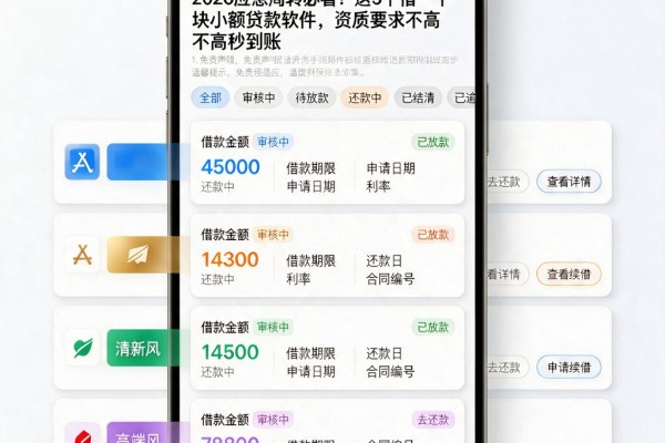 2026应急周转必看!这5个借一千块小额贷款软件,资质要求不高秒到账