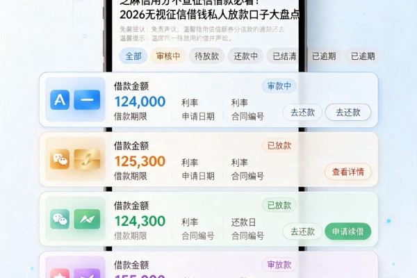 芝麻信用分不查征信借款必看!2026无视征信借钱私人放款口子大盘点