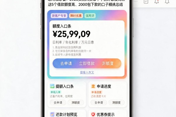 急用钱必看!2026实测网贷哪个平台好额度高点,这5个借款额度高、2000包下款的口子精挑总结
