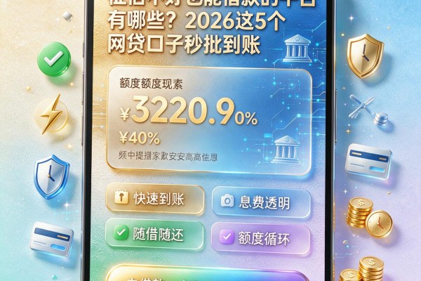 征信不好也能借款的平台有哪些？2026这5个网贷口子秒批到账