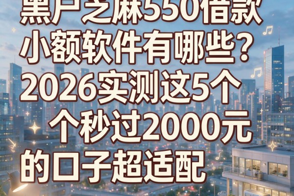 黑户芝麻550借款小额软件有哪些？2026实测这5个秒过2000元的口子超适配