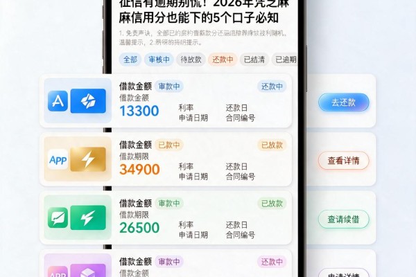 征信有逾期别慌!2026年凭芝麻信用分也能下的5个口子必知