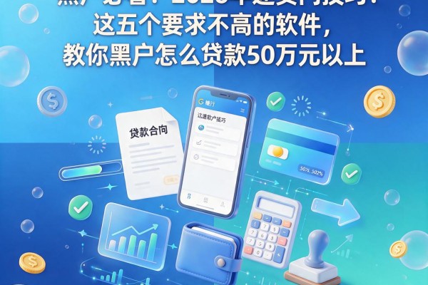 黑户必看！2026年速贷冷门技巧：这五个要求不高的软件，教你黑户怎么贷款50万元以上