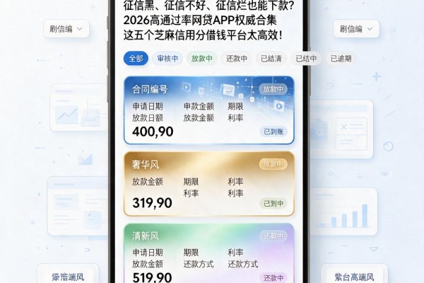 征信黑、征信不好、征信烂也能下款?2026高通过率网贷APP权威合集,这五个芝麻信用分借钱平台太高效!