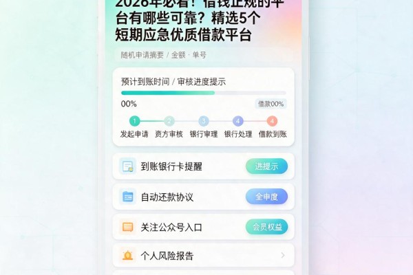 2026年必看！借钱正规的平台有哪些可靠？精选5个短期应急优质借款平台