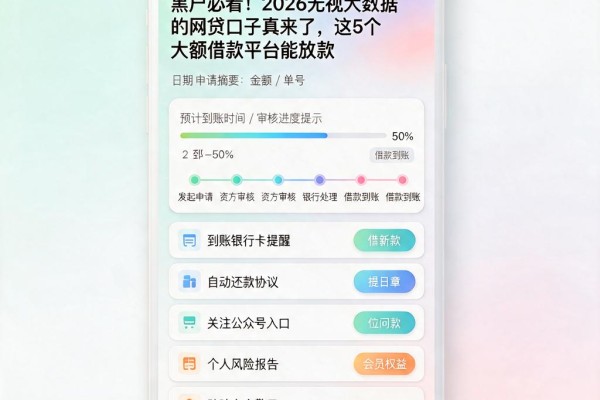 黑户必看!2026无视大数据的网贷口子真来了,这5个大额借款平台能放款