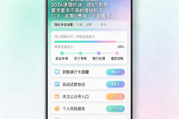 求一个小额贷款怕被坑？2026速借妙诀：这5个利息要求不高的借钱秒下口子，前期0费用、下款再多收