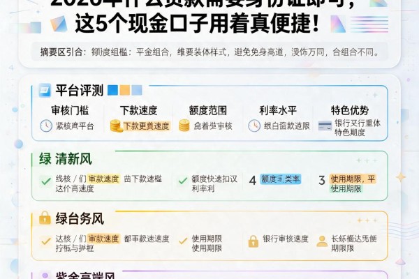 手头紧急需1000元?2026年什么贷款需要身份证即可,这5个现金口子用着真便捷