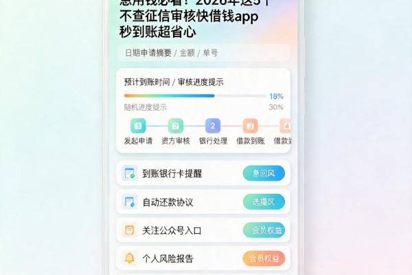 急用钱必看!2026年这5个不查征信审核快借钱app,秒到账超省心