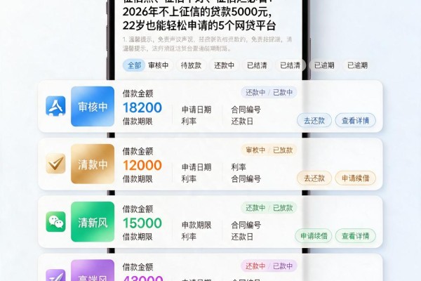 征信黑、征信不好、征信烂必看!2026年不上征信的贷款5000元,22岁也能轻松申请的5个网贷平台