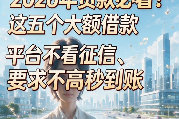 2026年贷款必看!这五个大额借款平台不看征信、要求不高秒到账